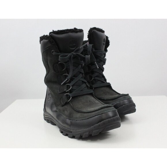Timberland Youth Boots Chillberg 200g PrimaLoft Waterproof Leather Black Size 6 - Picture 1 of 15